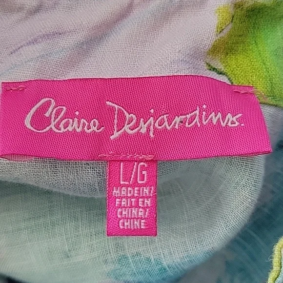 Claire Desjardins So Much Garden Sleeveless Tunic Button Down Size Large - Picture 6 of 8